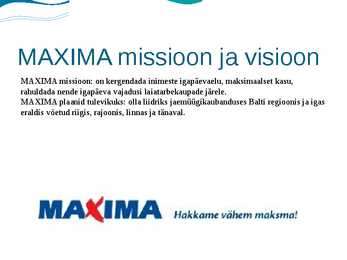 MAXIMA esitlus #8
