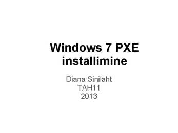 Windows 7 PXE installimine