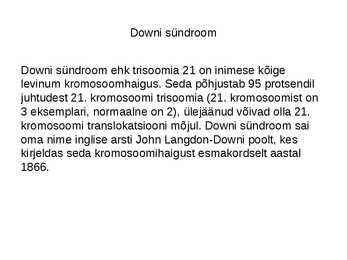 Downi sündroom #2