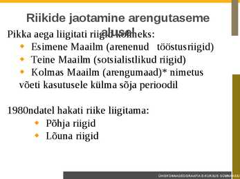 Globaliseerumine ja ühiskonna areng #8
