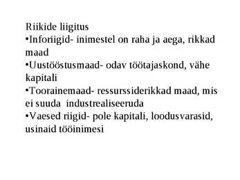 Globaliseerumine ja ühiskonna areng #9