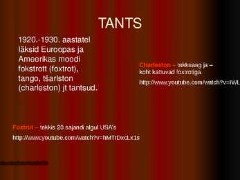 MUUSIKA JA TANTS 1920 -1930 aastatel #7