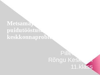Metsamajanduse ja puidutööstusega seotud keskkonnaprobleemid