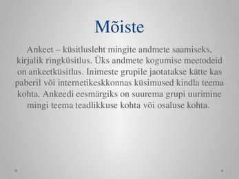 Andmekogumismeetodid - uurimistöö alused - esitlus #3