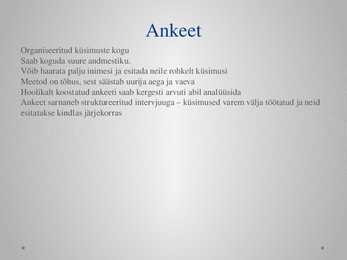 Andmekogumismeetodid - uurimistöö alused - esitlus #4