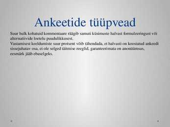Andmekogumismeetodid - uurimistöö alused - esitlus #9