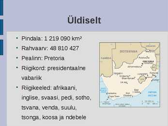Lõuna-Aafrika Vabariigi majandusesitlus #2