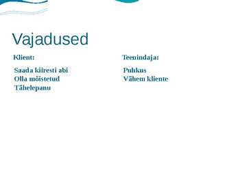 Klienditeenindussituatsiooni analüüs #5