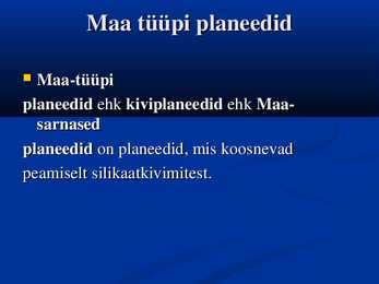 Maa tüüpi planeedid #2