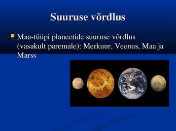 Maa tüüpi planeedid #4