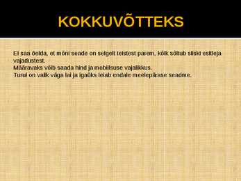 KONVERENTSI ESITLUSVAHENDID #8