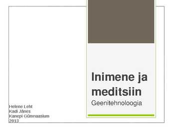 Inimene ja meditsiin