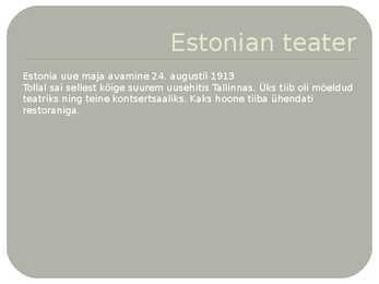 Teater ja näidendid- 1900-1920- #2