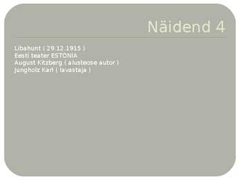 Teater ja näidendid- 1900-1920- #7