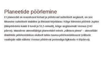 Päikesesüsteem ning taevakehade liikumine #14
