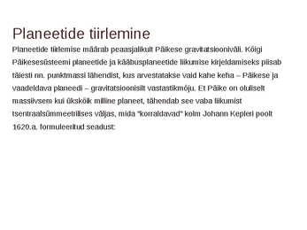 Päikesesüsteem ning taevakehade liikumine #15