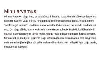 Päikesesüsteem ning taevakehade liikumine #19