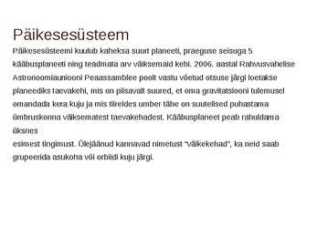 Päikesesüsteem ning taevakehade liikumine #4