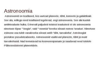Päikesesüsteem ning taevakehade liikumine #5