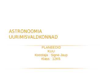 ASTRONOOMIA UURIMISVALDKONNAD
