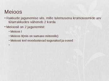 Meioos #2