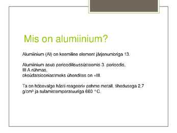 Alumiinium-alumiiniumi avastamine ja saamine #2