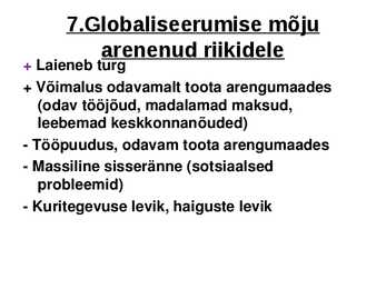 Muutused ühiskonnas ja globaliseerumine #15