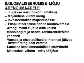 Muutused ühiskonnas ja globaliseerumine #16