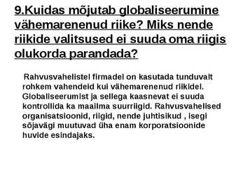 Muutused ühiskonnas ja globaliseerumine #17
