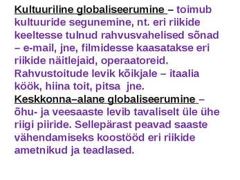 Muutused ühiskonnas ja globaliseerumine #10