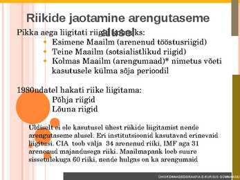 Riigi arengutaseme näitajad-arenenud ja arengumaad #17