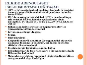 Riigi arengutaseme näitajad-arenenud ja arengumaad #3