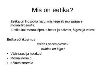 Eetika #5