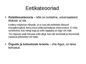 Eetika #10