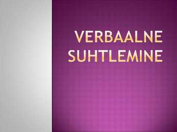 Verbaalne suhtlemine