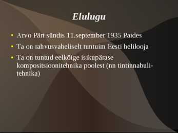 Arvo Pärdi esitlus #2