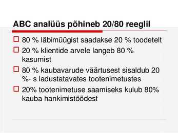 Logistika ABC - analüüs #2
