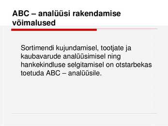 Logistika ABC - analüüs #4