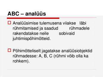 Logistika ABC - analüüs #5