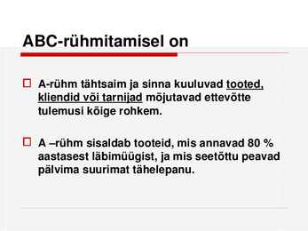 Logistika ABC - analüüs #6