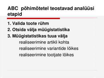 Logistika ABC - analüüs #7