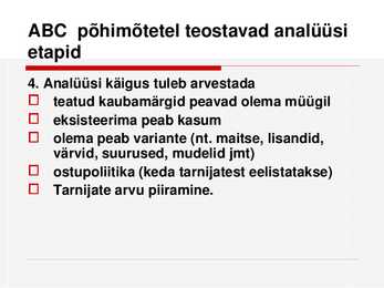 Logistika ABC - analüüs #8