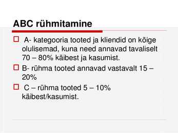 Logistika ABC - analüüs #10