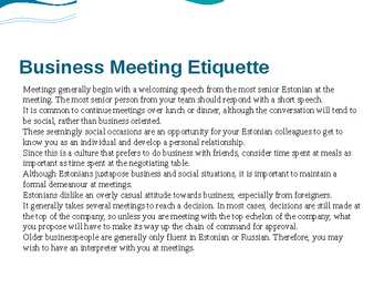 Manners in Estonia #12