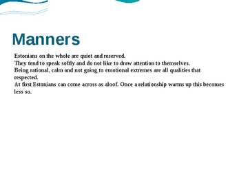 Manners in Estonia #4