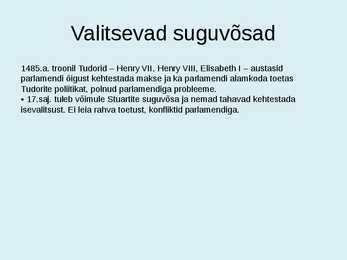 Parlamentalismi kujunemine Inglismaal #2