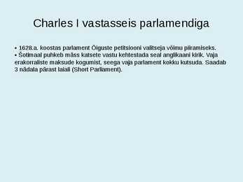 Parlamentalismi kujunemine Inglismaal #4