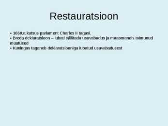 Parlamentalismi kujunemine Inglismaal #8
