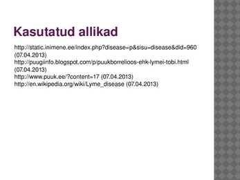 Puukborrelioos e-Mycobacterium tuberculosis #7
