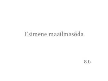 Esimene maailmasõda
